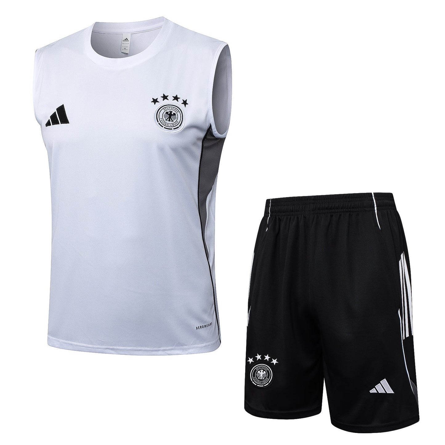 Germany Sleeveless Training Kit -  White/Grey/Black