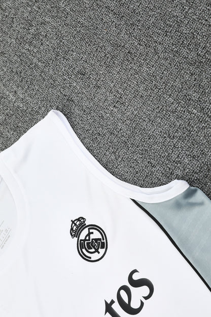 Real Madrid Sleeveless Training Kit - White/Grey/Black