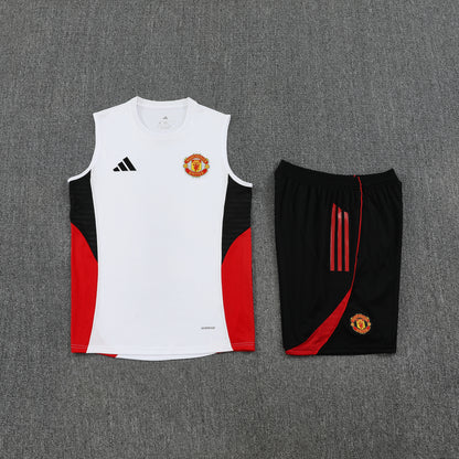 Manchester United  Sleeveless Training Kit white+red+black